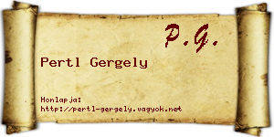 Pertl Gergely névjegykártya